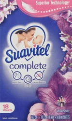 Suavitel Complete Lavender Fabric Conditioner Sheets 18 ea