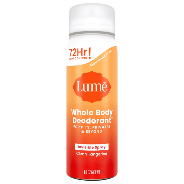 slide 1 of 1, Lume Aluminum Free Invisible Spray Clean Tangerine Whole Body Deodorant, 1 oz