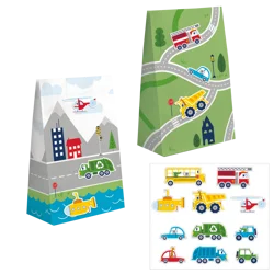 Creative Converting Transportation Time Paper Treat Bags, 8 ct.