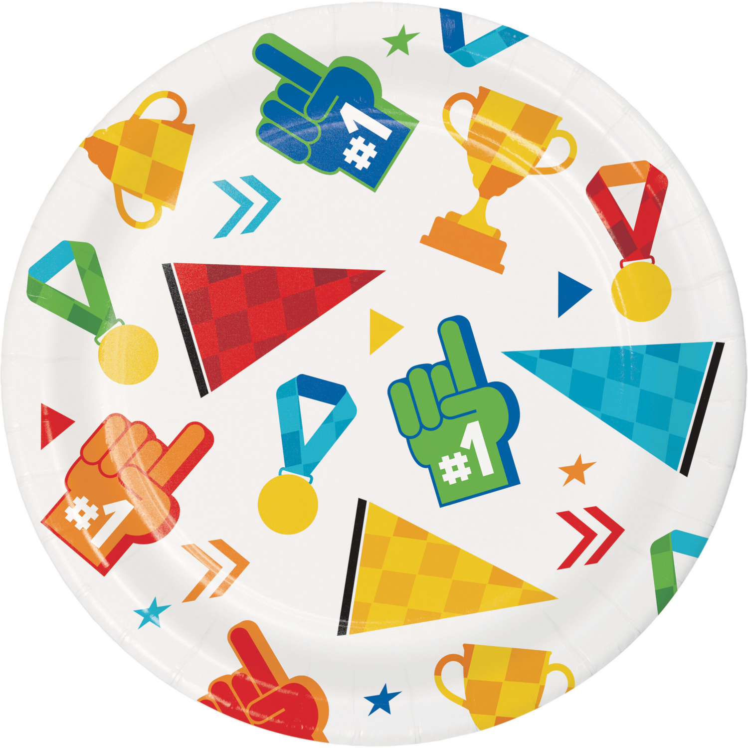 slide 1 of 1, Say Hooray Sport Spirit Icons Dinner Plate, 8ct., 8 ct