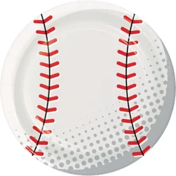 Say Hooray Sport Spirit Baseball Dinner Plate, 8ct.