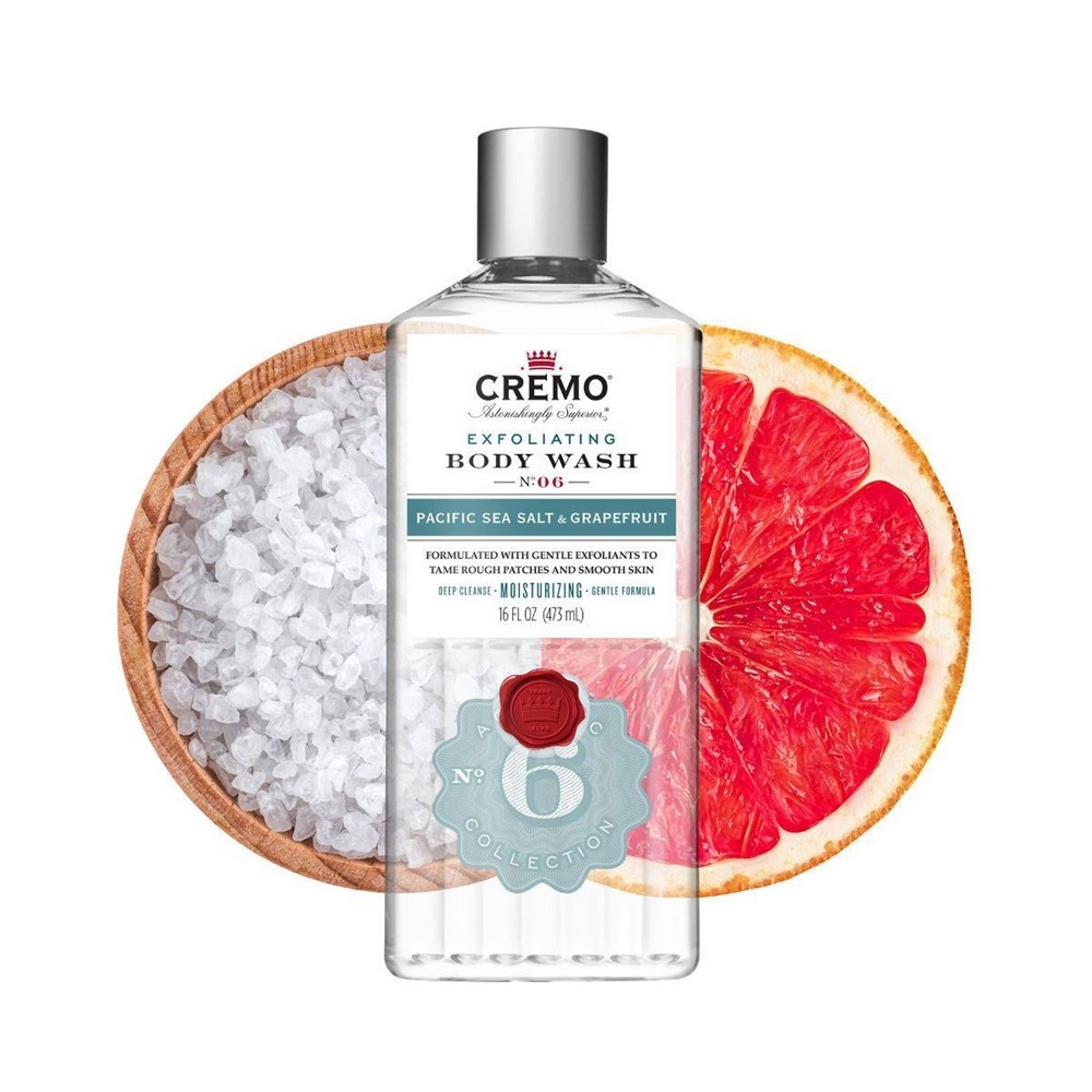 Cremo Exfoliating Body Wash Pacific Sea Salt and Grapefruit 16 fl oz