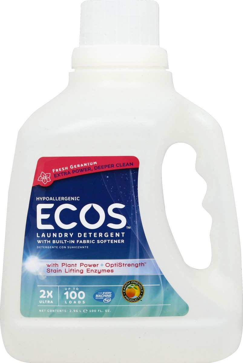 slide 2 of 2, ECOS Laundry Detergent Fresh Geranium, 100 fl oz