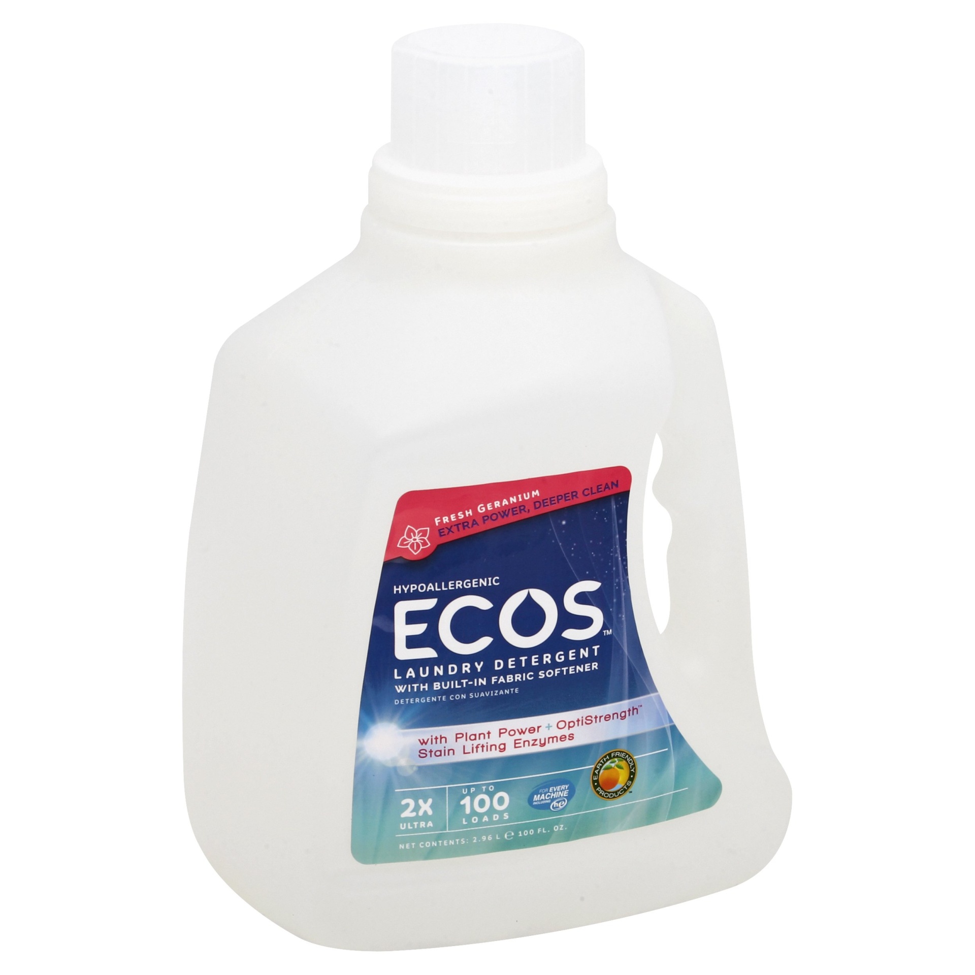 slide 1 of 2, ECOS Laundry Detergent Fresh Geranium, 100 fl oz
