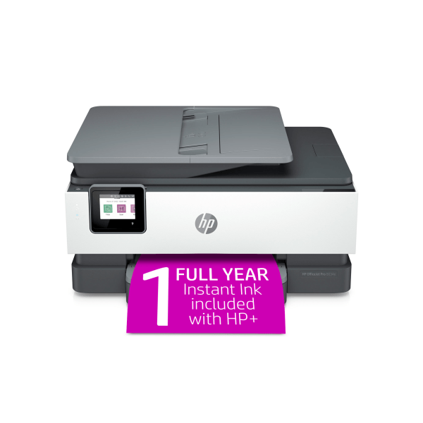 slide 2 of 10, HP Officejet Pro 8034e Wireless Color All-In-One Printer With 1 Full Year Instant Ink With + (1l0j0a), 1 ct