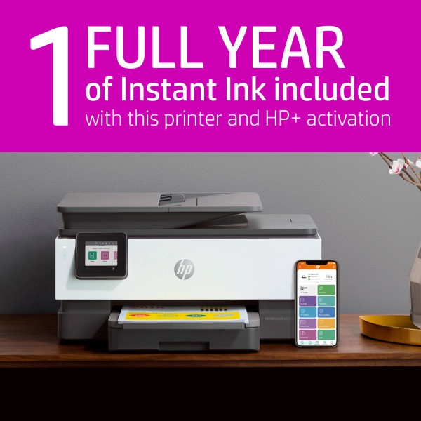 slide 10 of 10, HP Officejet Pro 8034e Wireless Color All-In-One Printer With 1 Full Year Instant Ink With + (1l0j0a), 1 ct