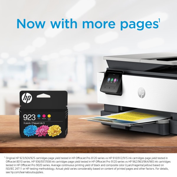 slide 4 of 10, Hp 923 Standard Yield Cmy Original Ink Cartridge 3-Pack, 1 ct