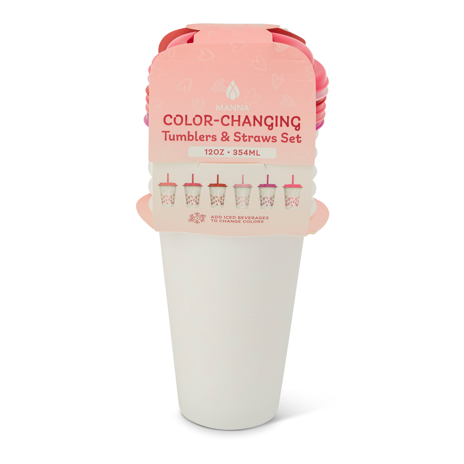 slide 2 of 3, Manna Color Changings Kids Cups Hearts, 6pk, 6 ct