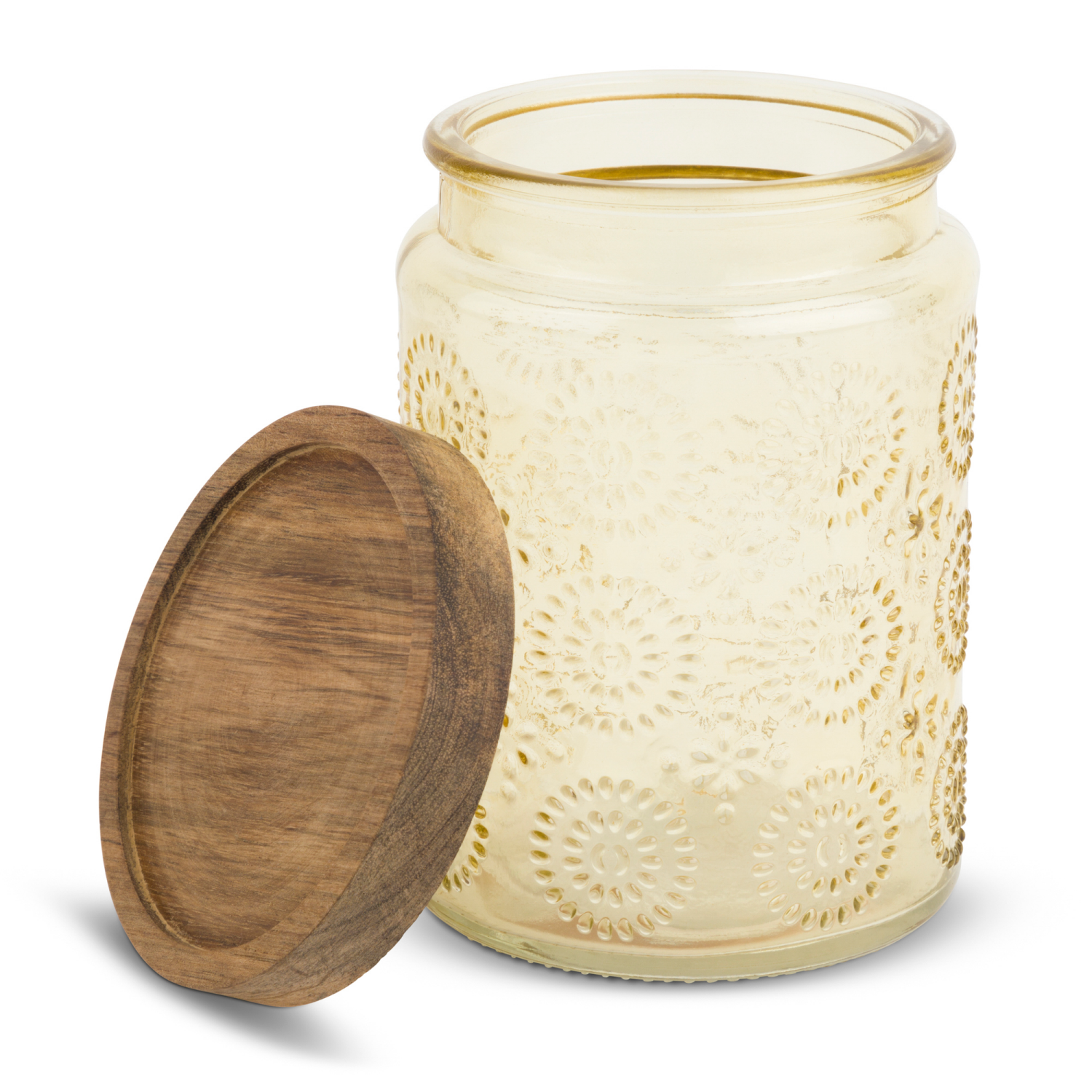 slide 3 of 3, Core Bamboo Core Acacia Lid Canister Glass Honey 23.7Oz, 23.7 oz