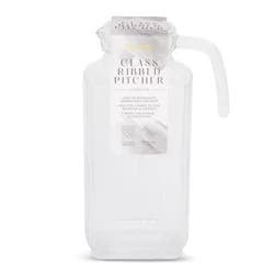 Core Bamboo Bklyn Steel Ribbed Pitcher Glass Clear 57Oz