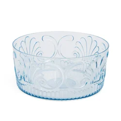CORE BAMBOO Medici Embossed Floral Serving Bowl Blue