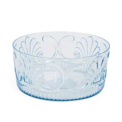 CORE BAMBOO Medici Embossed Floral Serving Bowl Blue