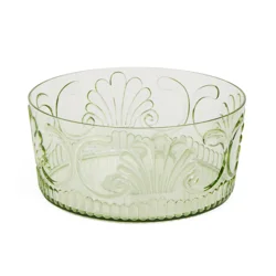 CORE BAMBOO Medici Embossed Floral Serving Bowl Grn