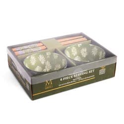 Core Bamboo Medici Sushi Serving Set Green 6Pc