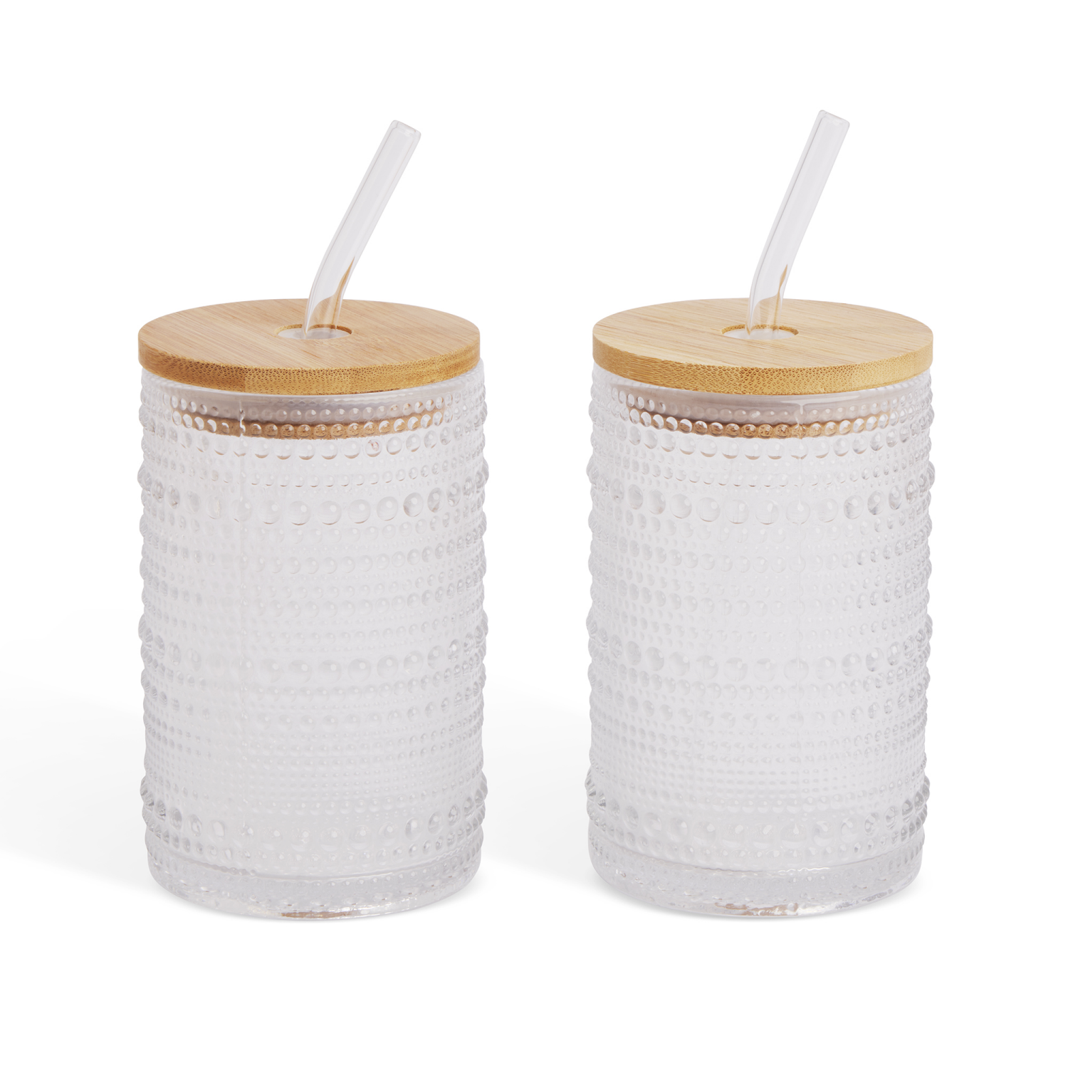 slide 2 of 2, Core Bamboo Medici 2Pc Dotted Glass Tumbler Clear 22Oz, 2 ct; 22 oz