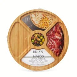 Core Bamboo Bklyn Steel Charcuterie Board Rnd 5 Div