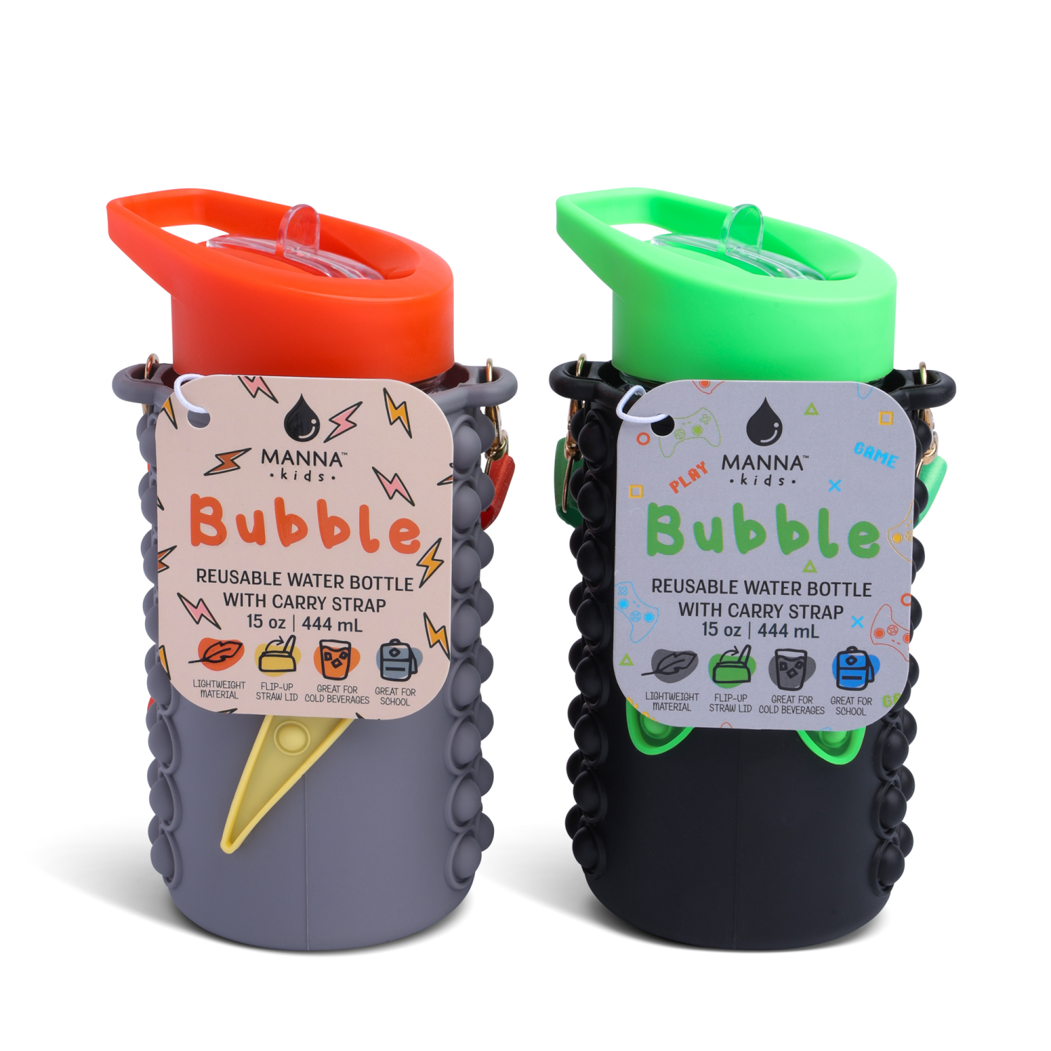 slide 1 of 3, Manna Kids Bubble Bottle 15Oz Gamer Asrt, 15 oz