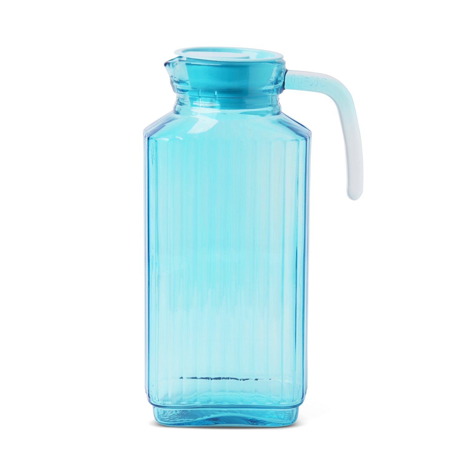 slide 2 of 2, Core Bamboo Bklyn Steel Ribbed Pitcher Glass Turq 57Oz, 57 oz