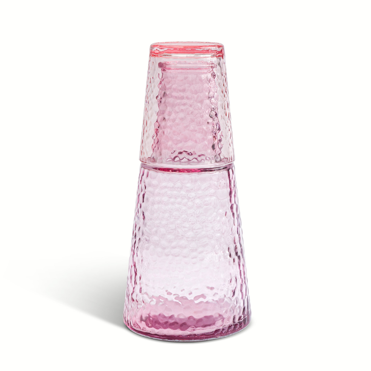 slide 2 of 3, Core Bamboo Bklyn Steel Hammered Carafe Glass Rose 26.3Oz, 26.3 oz