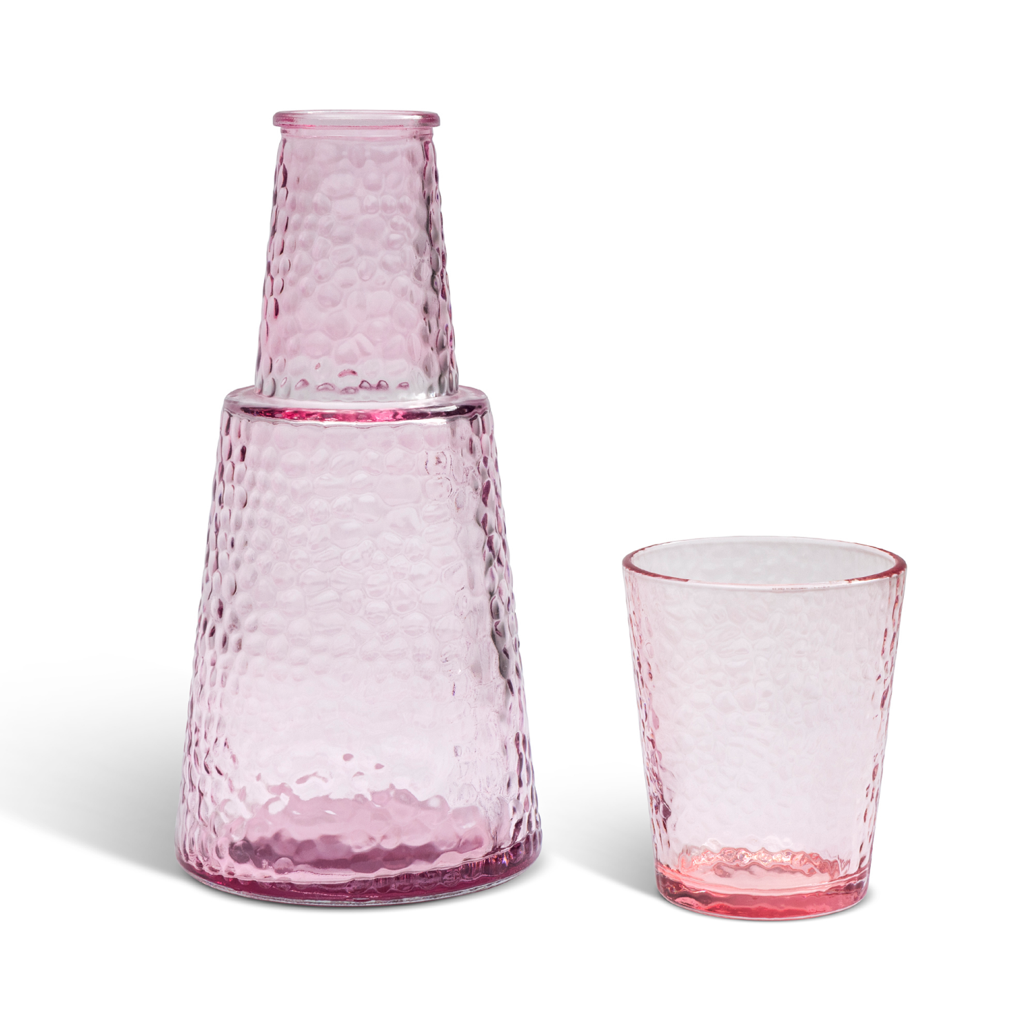 slide 3 of 3, Core Bamboo Bklyn Steel Hammered Carafe Glass Rose 26.3Oz, 26.3 oz