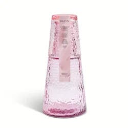 Core Bamboo Bklyn Steel Hammered Carafe Glass Rose 26.3Oz