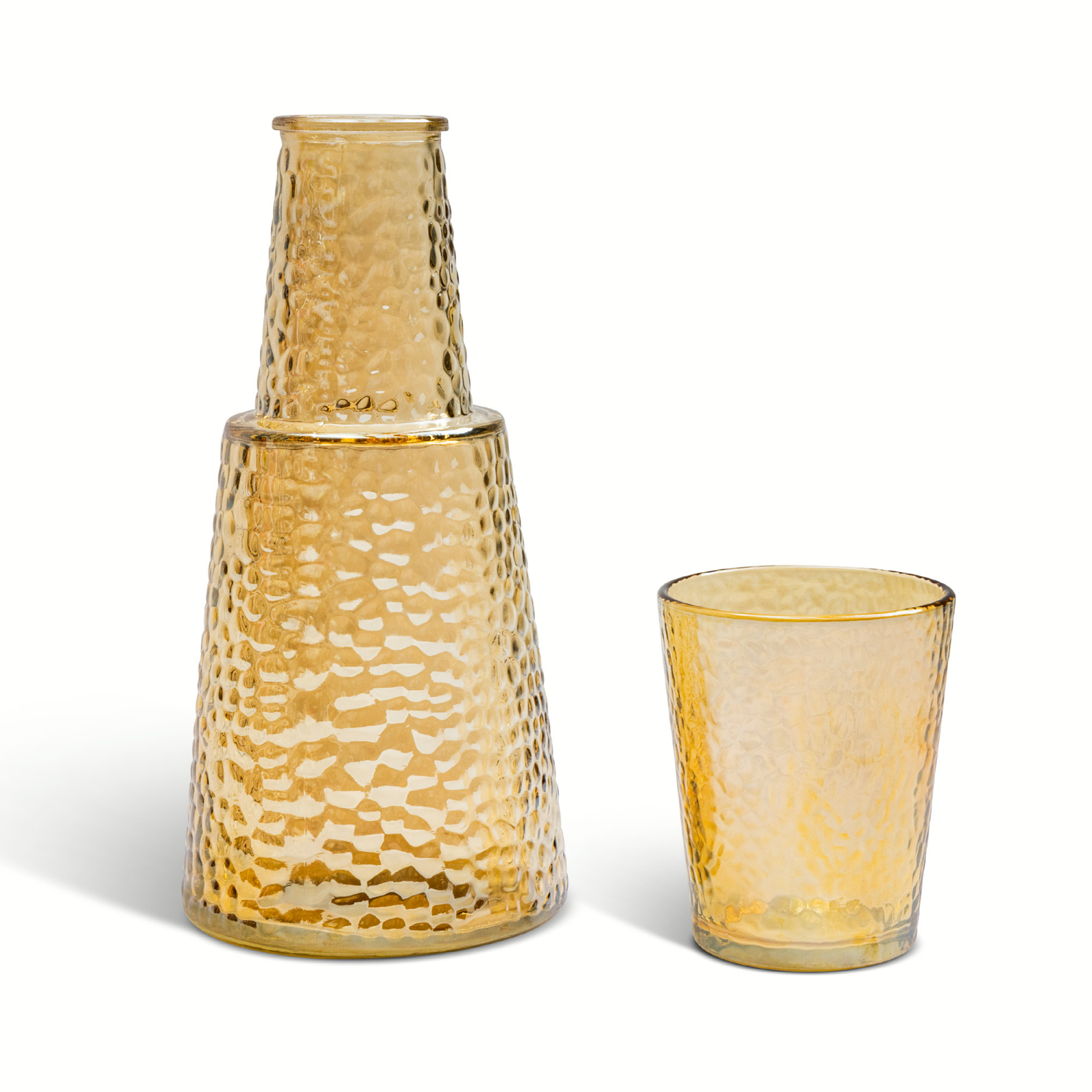 slide 2 of 2, Core Bamboo Bklyn Steel Hammered Carafe Glass Clear 26.3Oz, 26.3 oz