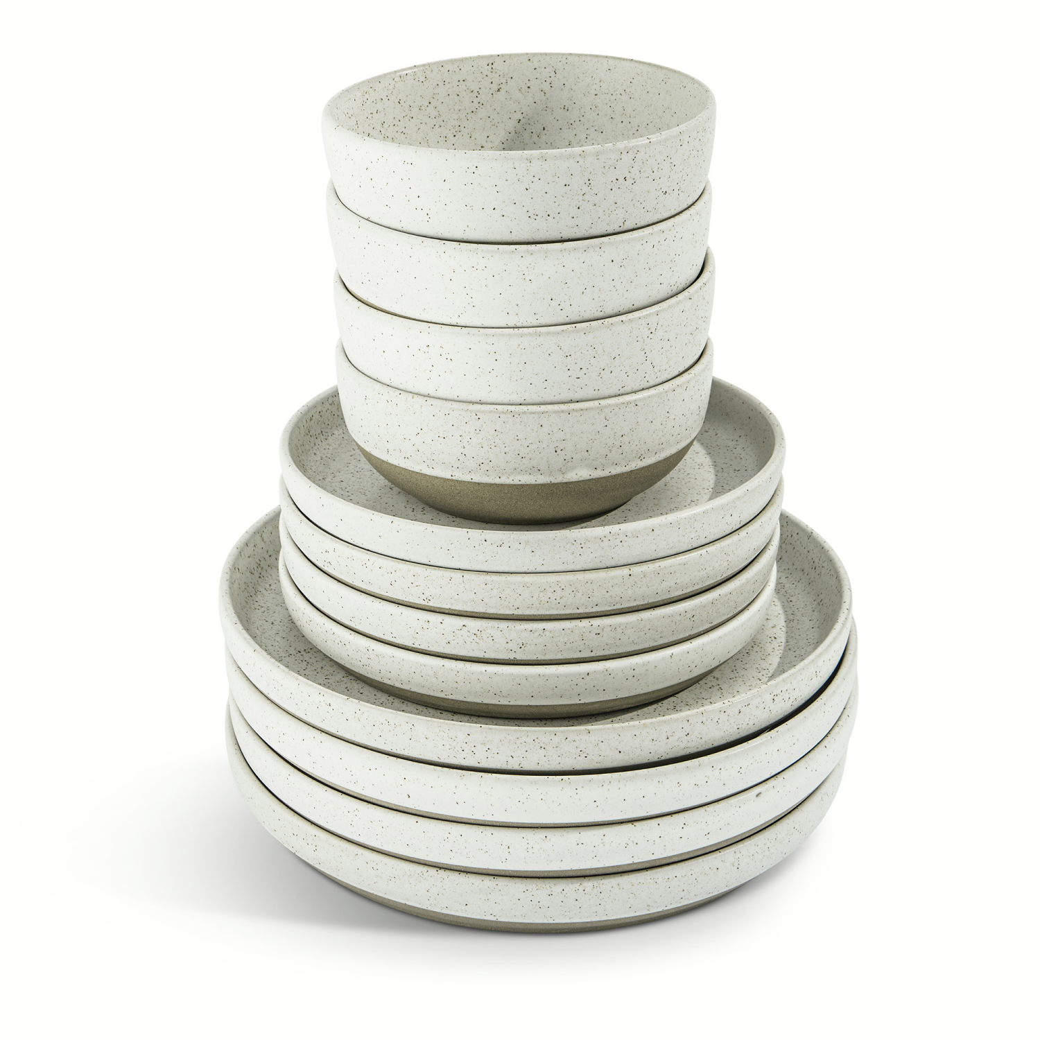 slide 2 of 2, Core Bamboo Bklyn Steel Stoneware Dinnerware Set White 12Pc, 12 ct