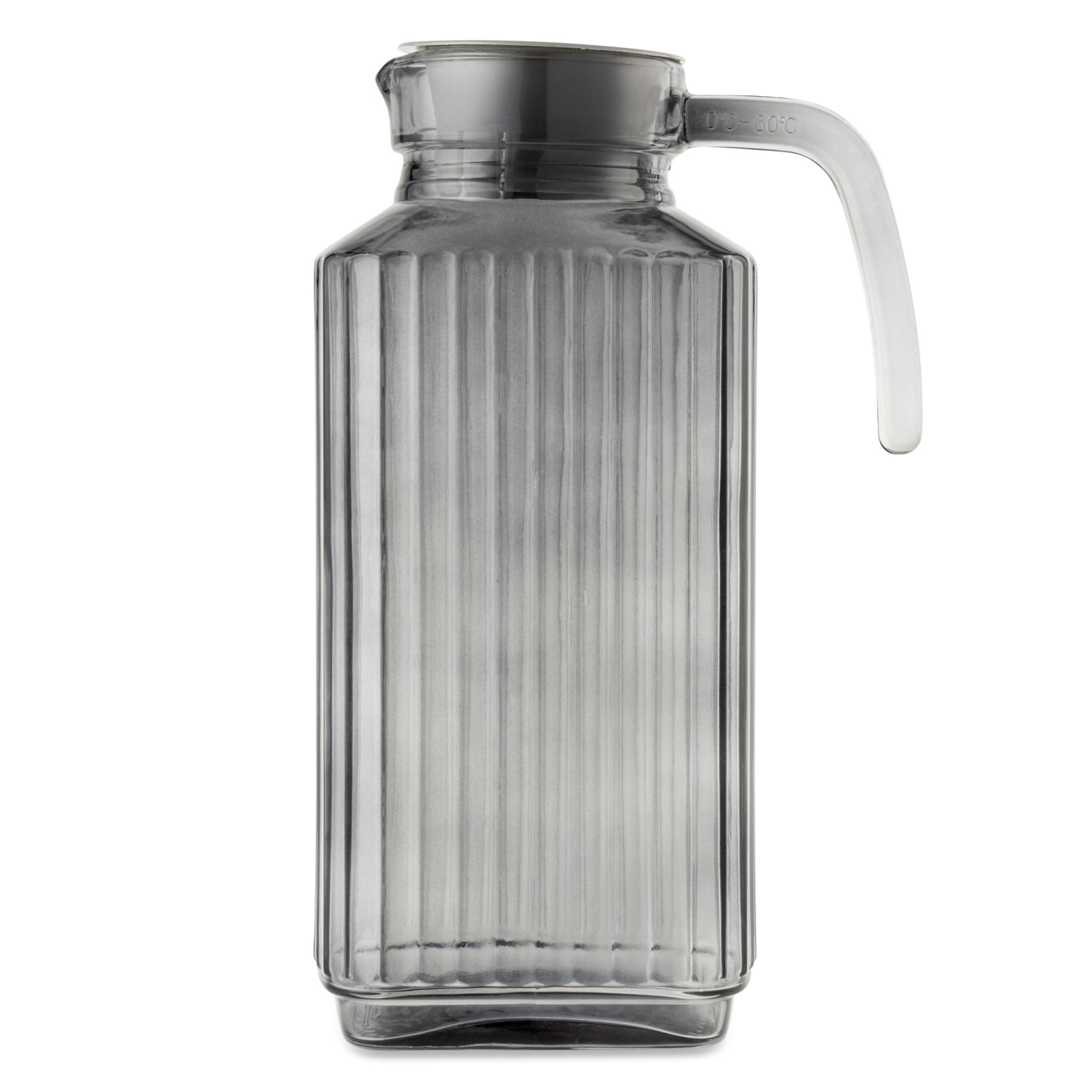 slide 4 of 4, Core Bamboo Bklyn Steel Ribbed Pitcher Glass Smoke 57Oz, 57 oz