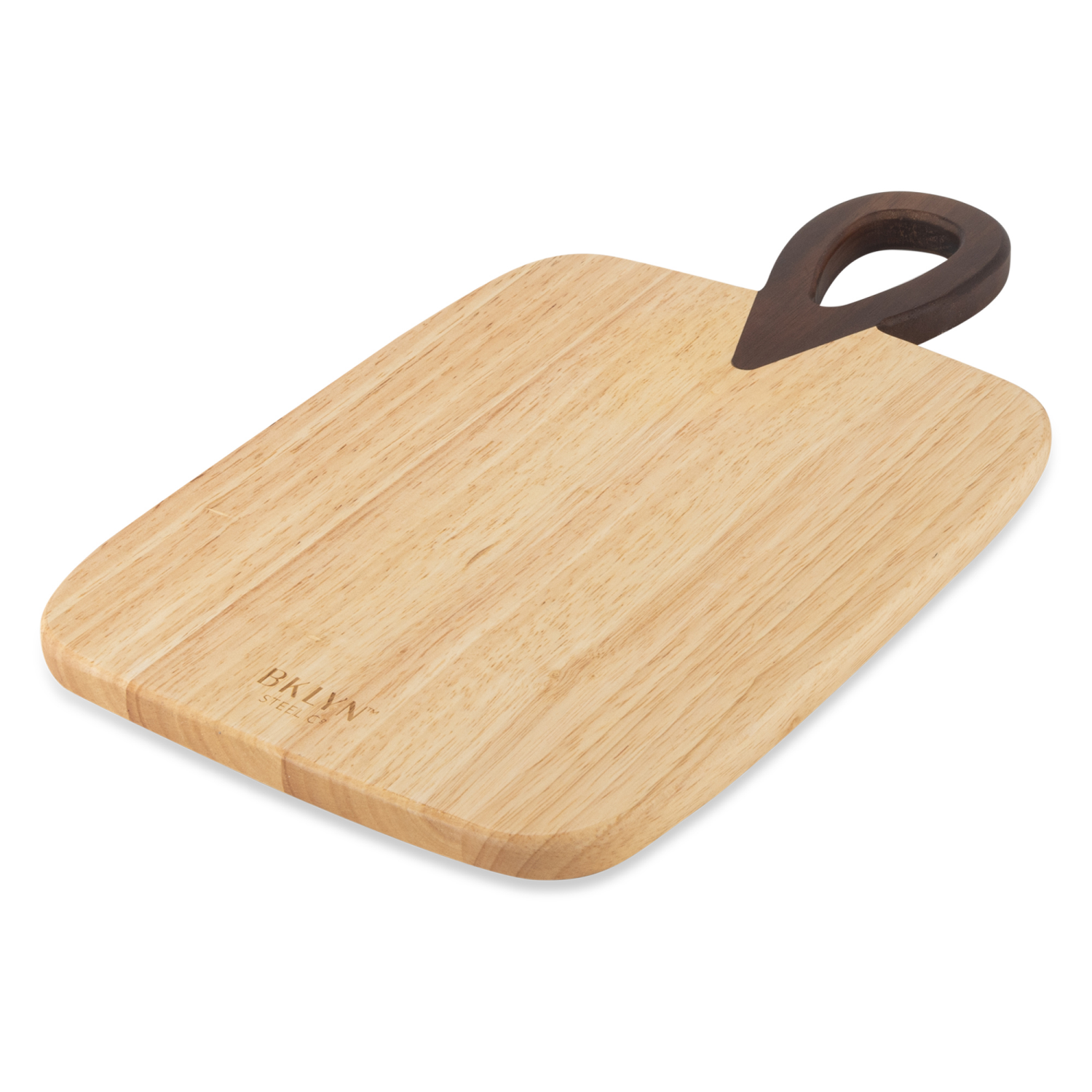 slide 3 of 3, Core Bamboo Bklyn Steel Rubberwood Cutting Board Sm, SM