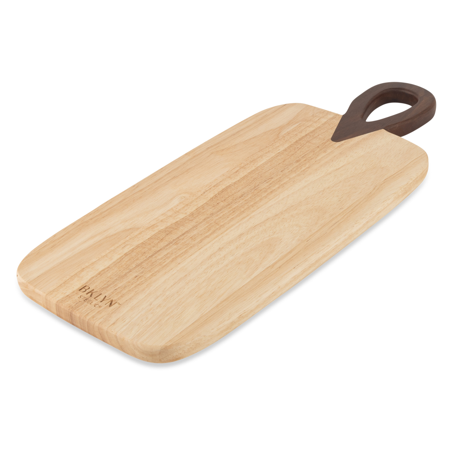 slide 3 of 3, Core Bamboo Bklyn Steel Rubberwood Cutting Board Med, MED