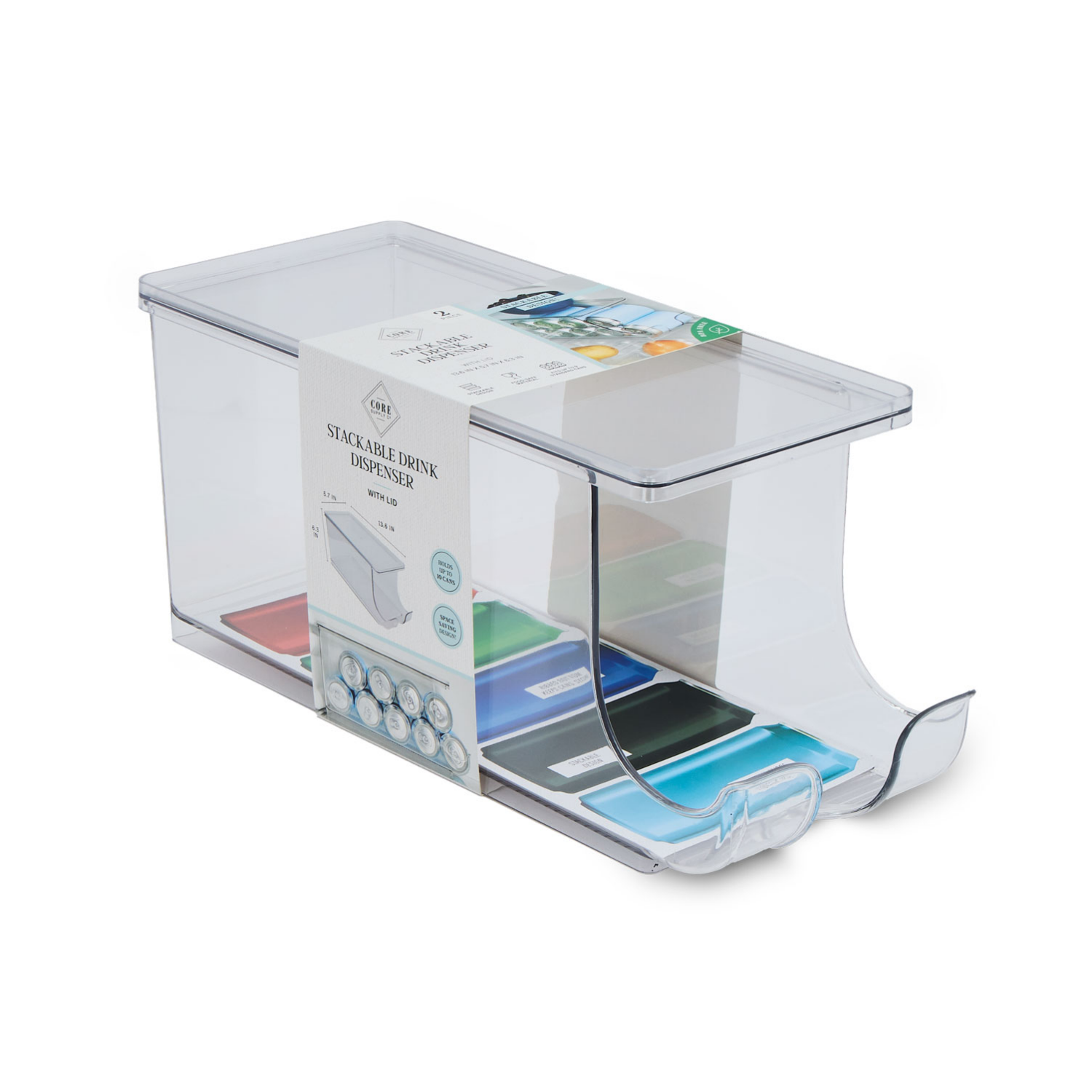 slide 1 of 4, CORE BAMBOO Core Stackable Drink Dispenser with Lid, 1 ct