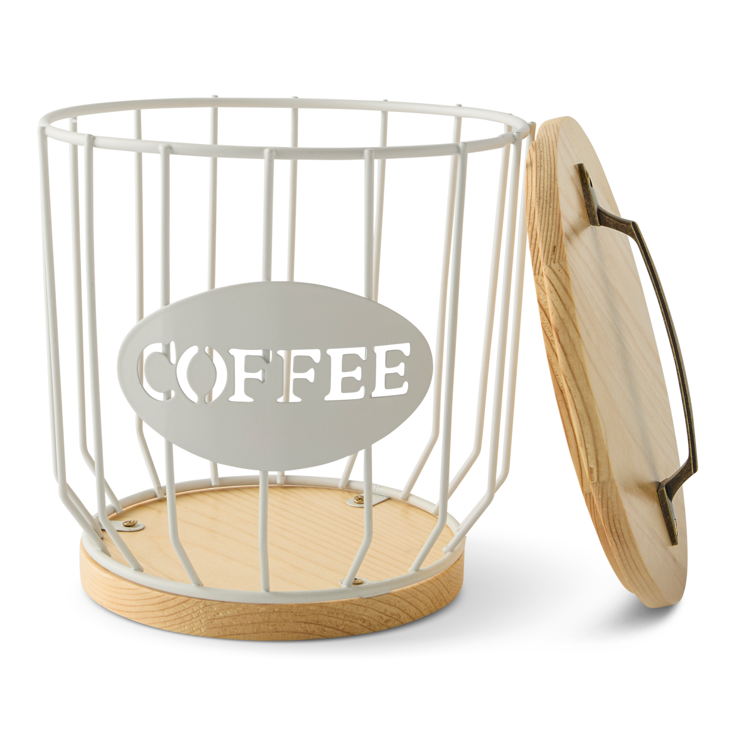 slide 3 of 3, Brooklyn Steel Wire Coffee Storage, White, 1 ct