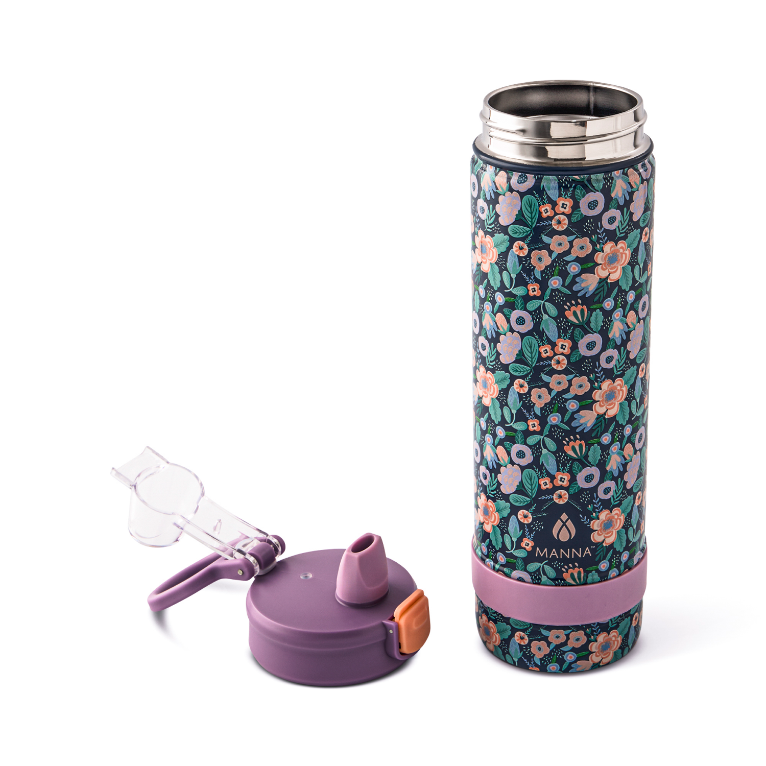 slide 3 of 4, Manna Push Tumbler Embossed Peonies, 26oz, 26 oz