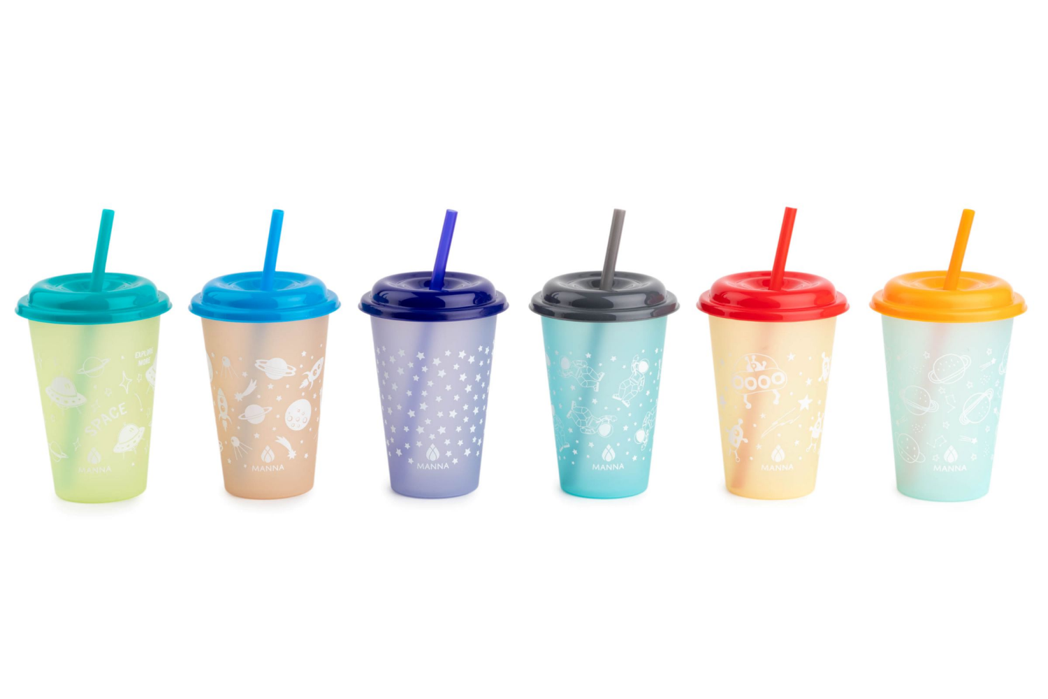 slide 2 of 3, Manna Kids Color Change Cups 24Oz 6Pk Space Asrt, 6 ct; 24 oz