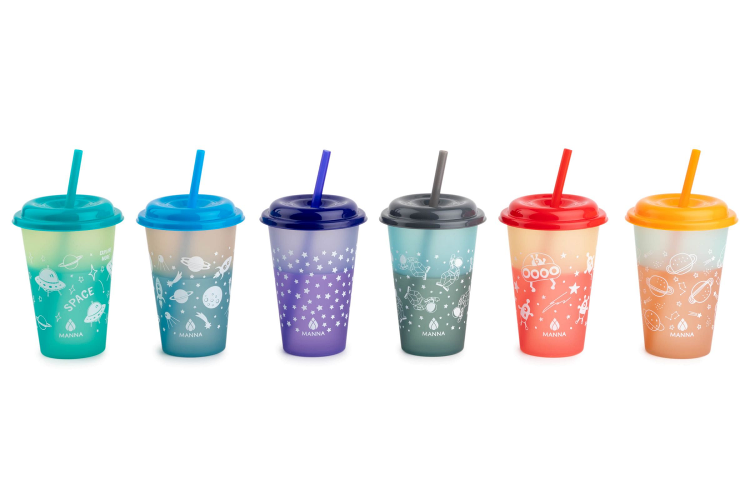 slide 3 of 3, Manna Kids Color Change Cups 24Oz 6Pk Space Asrt, 6 ct; 24 oz