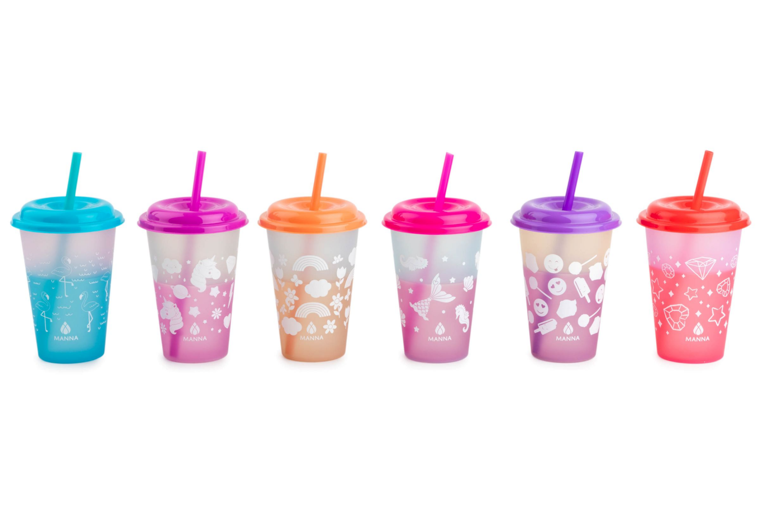 slide 3 of 3, Manna Kids Color Change Cups 24Oz 6Pk Tween Asrt, 6 ct; 24 oz
