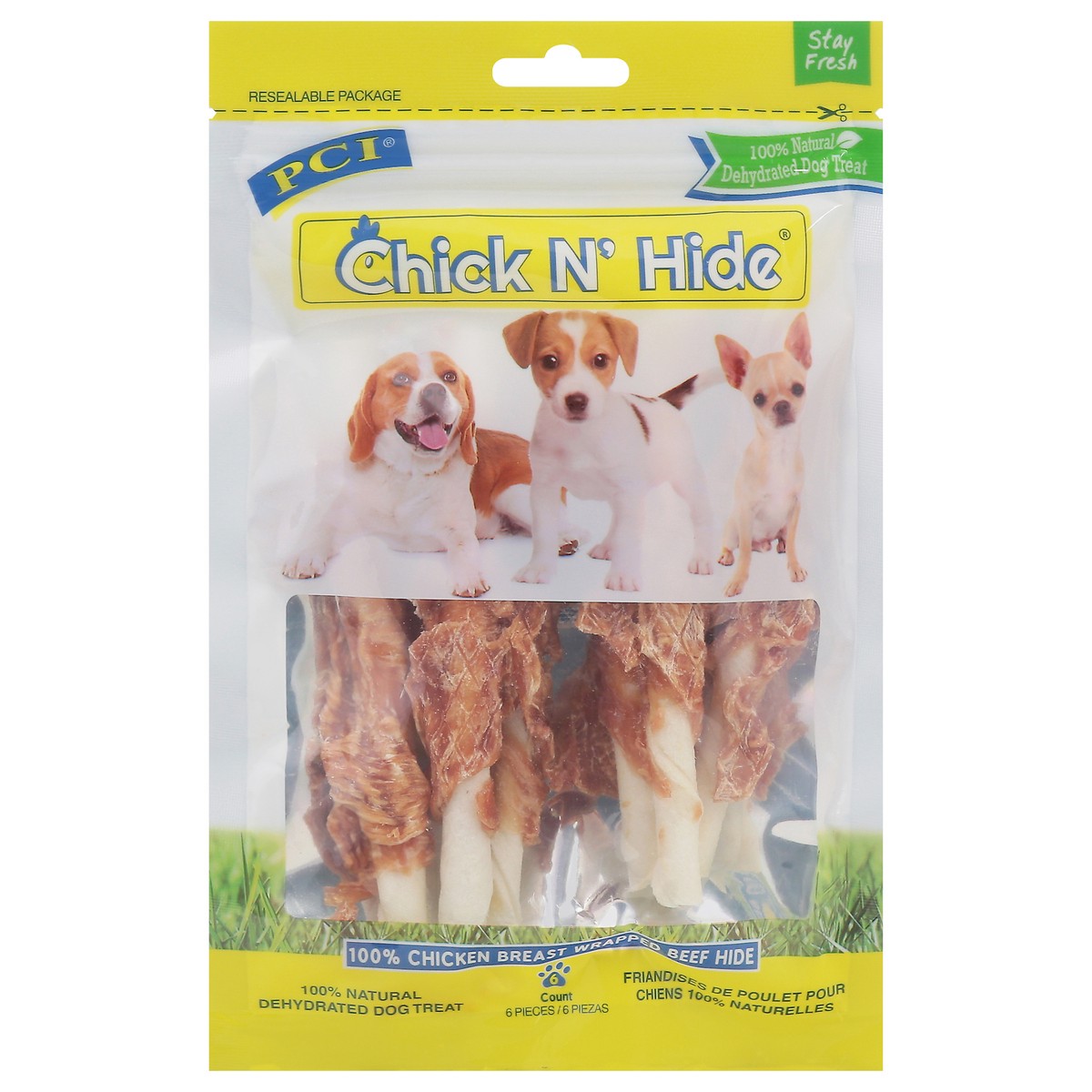 slide 1 of 14, Chick N' Hide 100% Natural Dehydrated Dog Treat 6 Pieces 6 ea, 6 ct