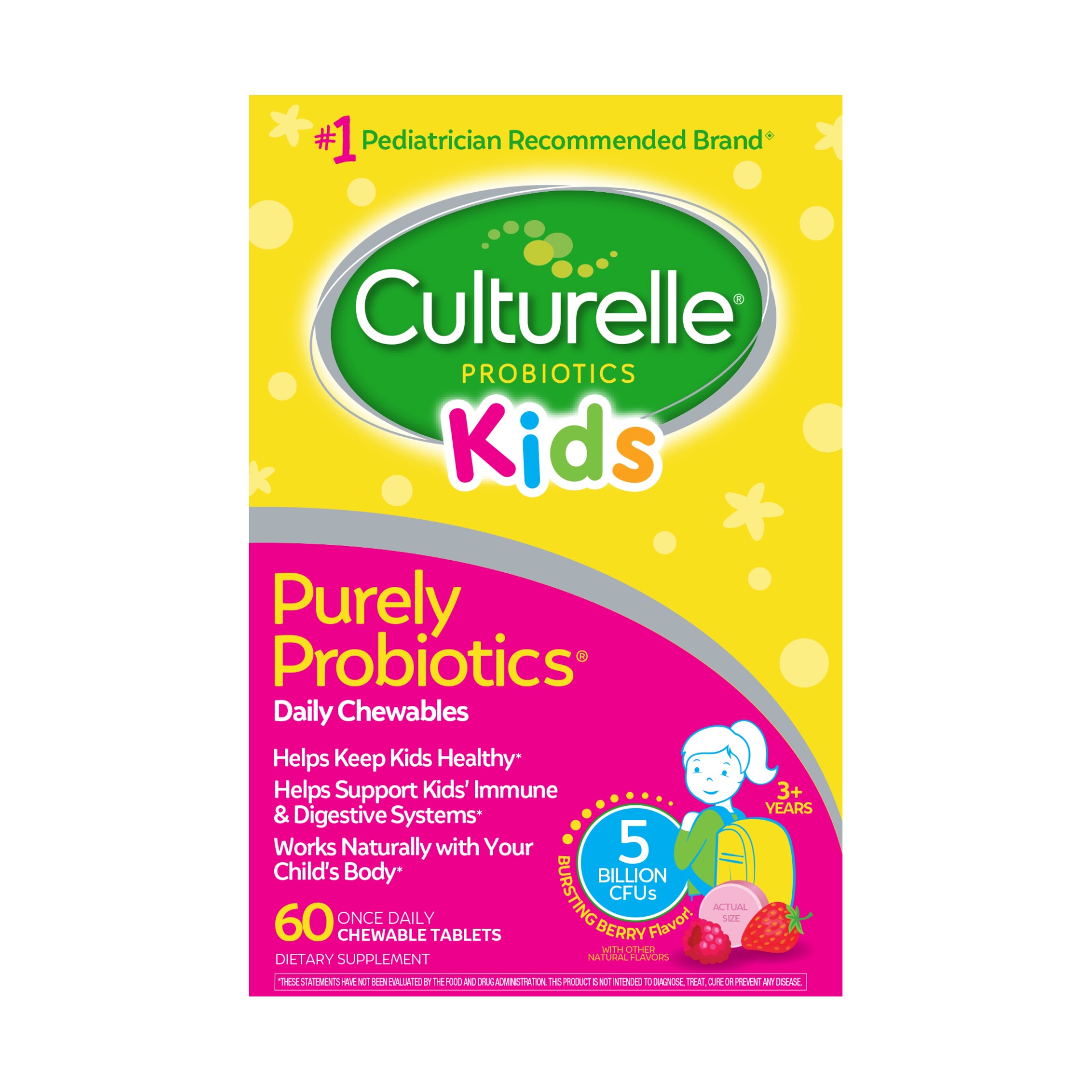 slide 1 of 2, Culturelle Kids Daily Chewable Probiotic, 60 ct, 60 ct