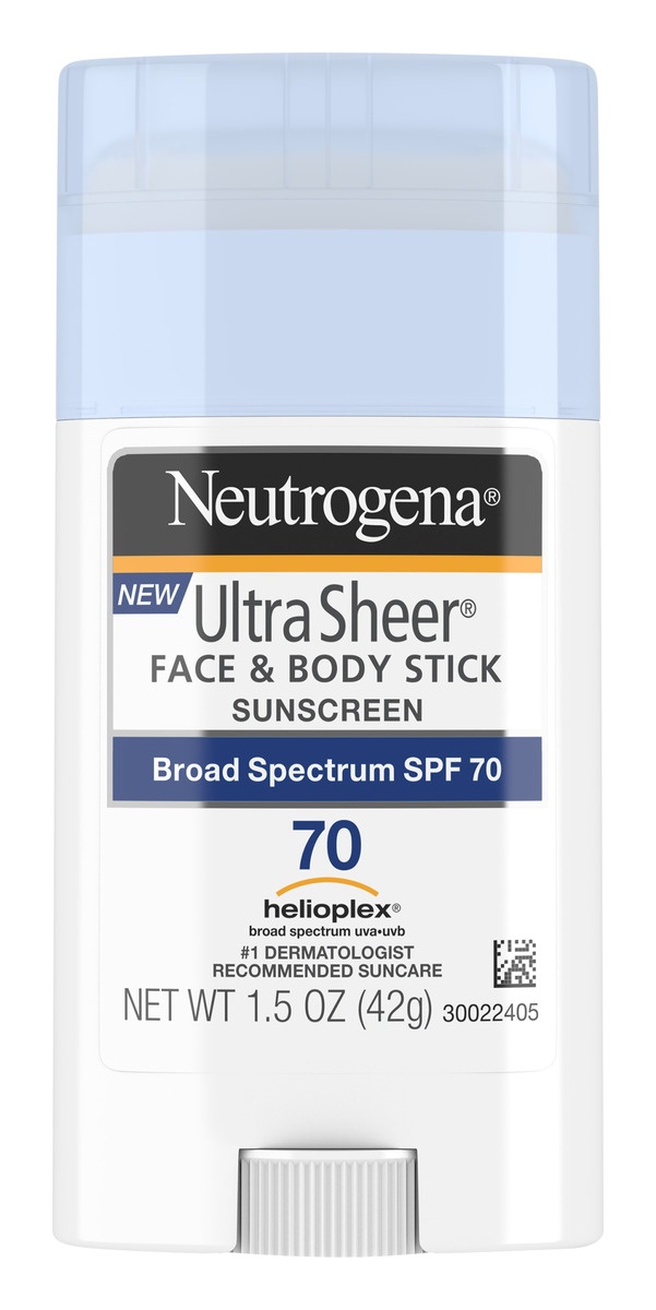 slide 1 of 6, Neutrogena Ultra Sheer Face & Body Stick Sunscreen, SPF 70, 1.5 oz