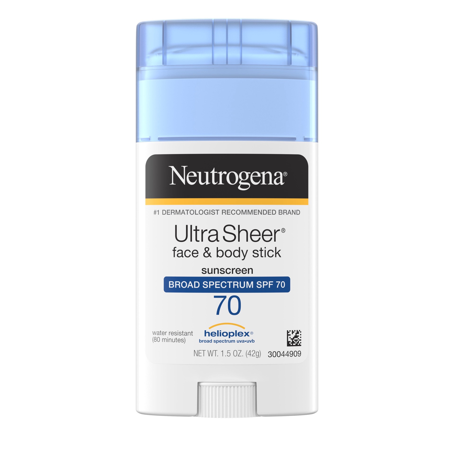 slide 1 of 5, Neutrogena Ultra Sheer Non-Greasy Sunscreen Stick for Face & Body, Broad Spectrum SPF 70 UVA/UVB Sunscreen Stick, PABA-Free, 1.5 oz, 1.5 oz