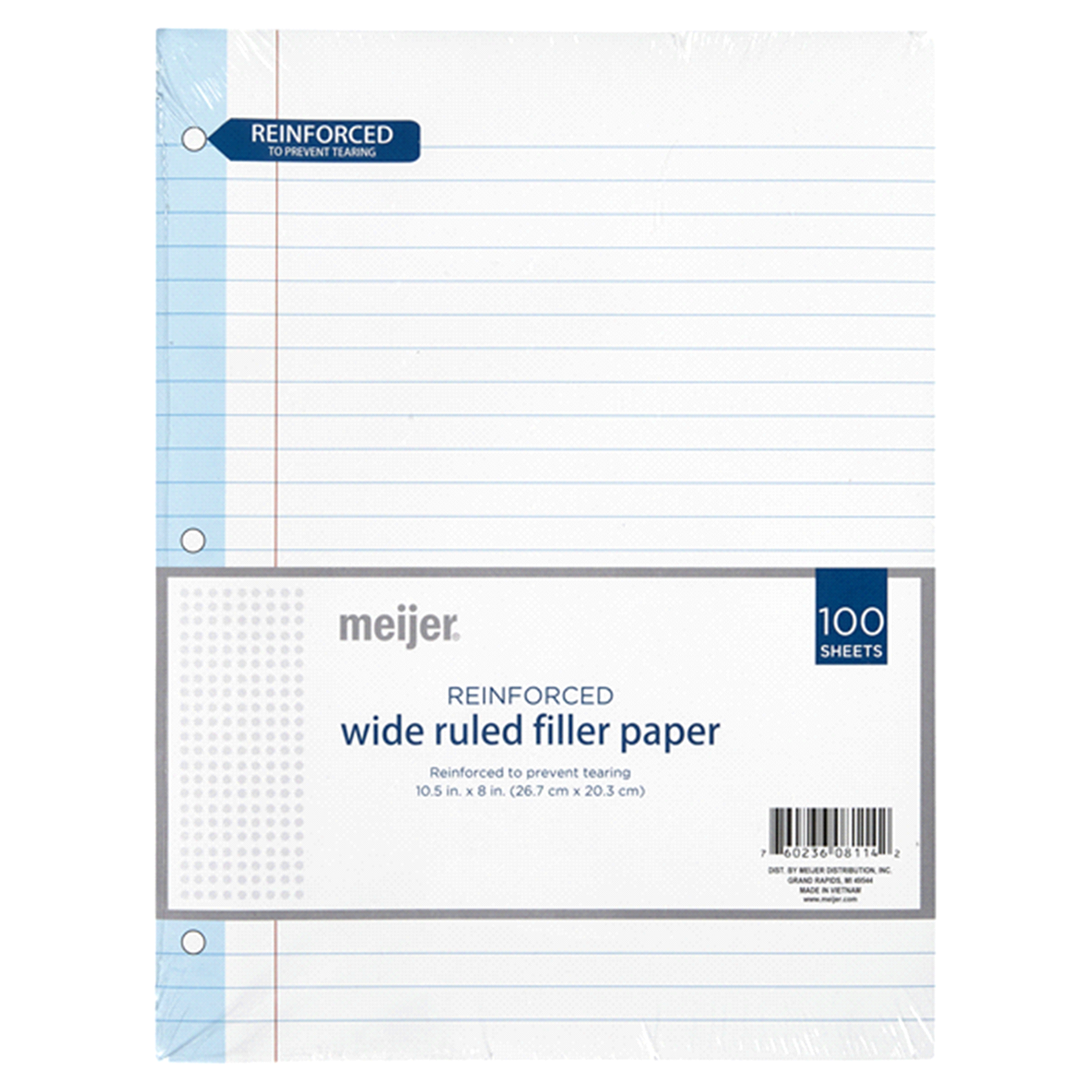 slide 1 of 1, 100 Sheet Wide Rule Reinforced Filler Paper, 1 ct