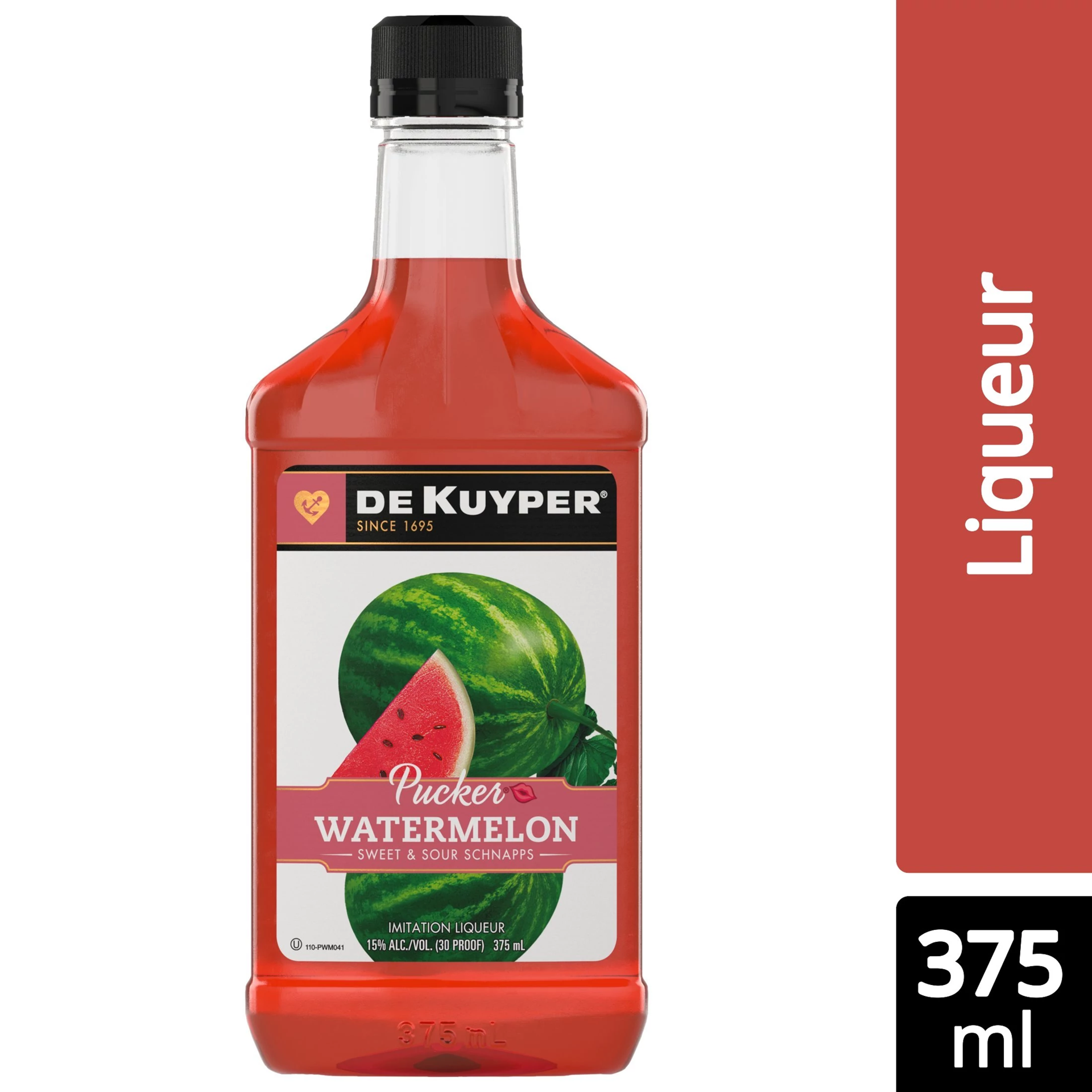 slide 1 of 2, DeKuyper Pucker Watermelon Schnapps Liqueur 375 ml, 375 ml