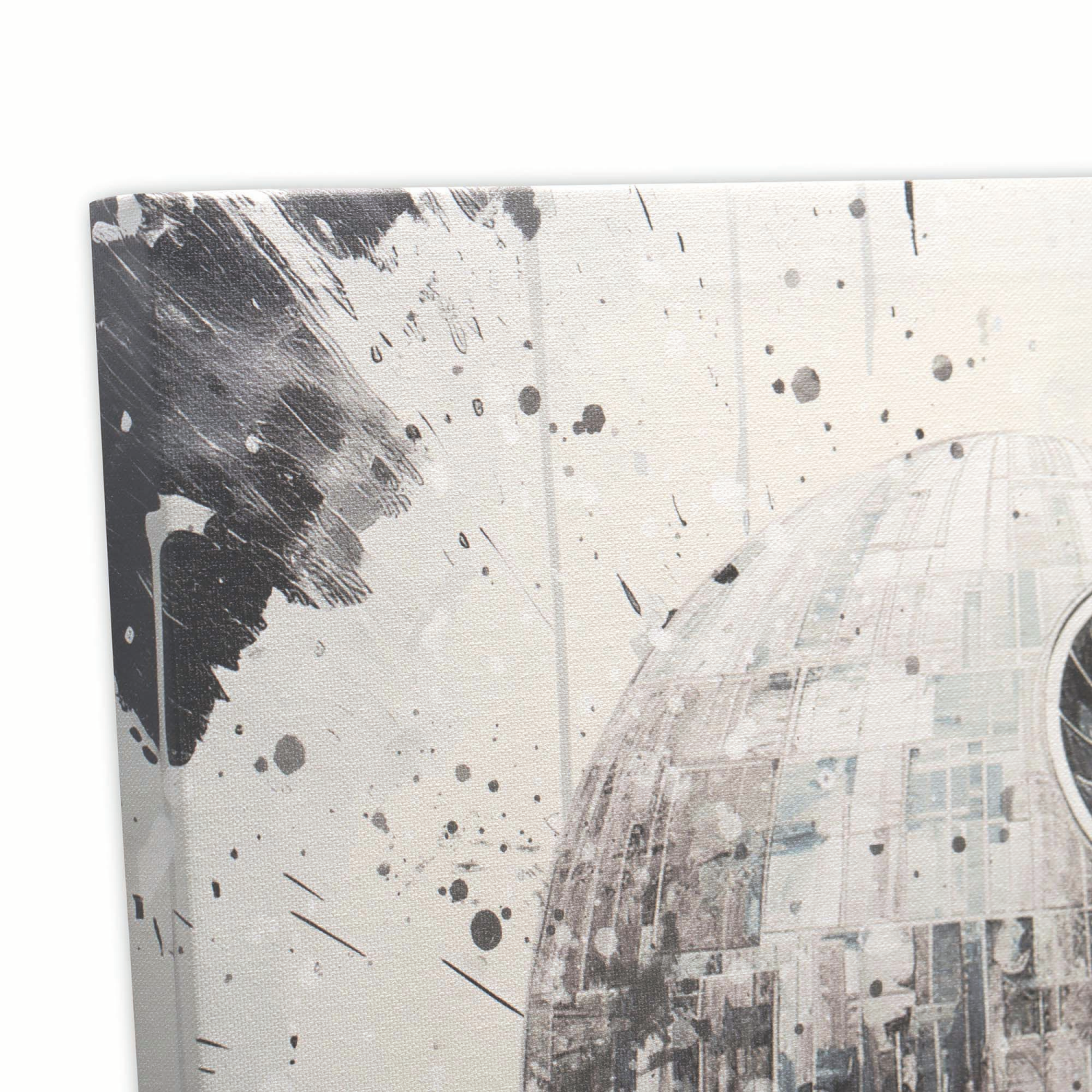 slide 4 of 4, Star Wars Death Star B&W Canvas Decor, 1 ct