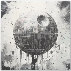 Star Wars Death Star B&amp;W Canvas Decor