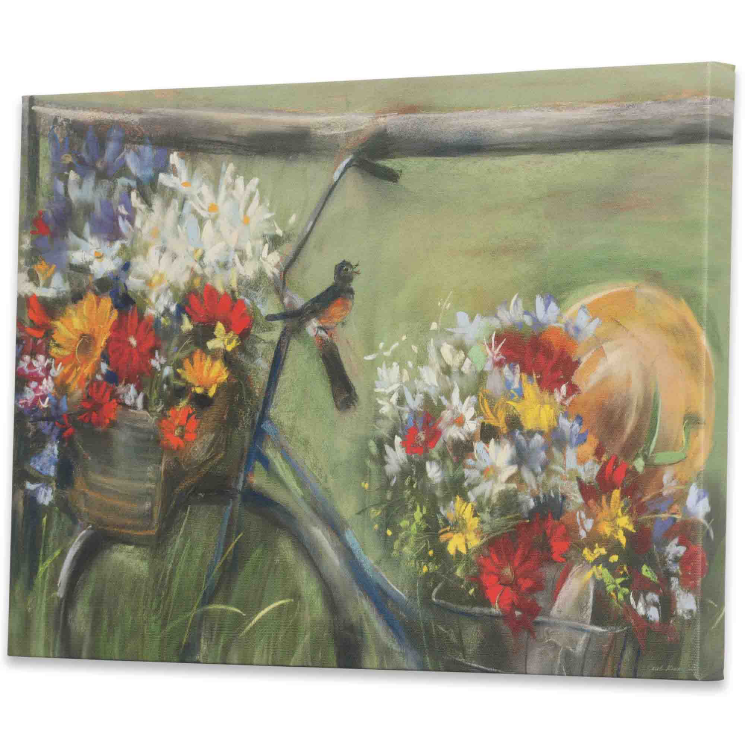 slide 3 of 3, Floral Bicycle Canvas, 1 ct