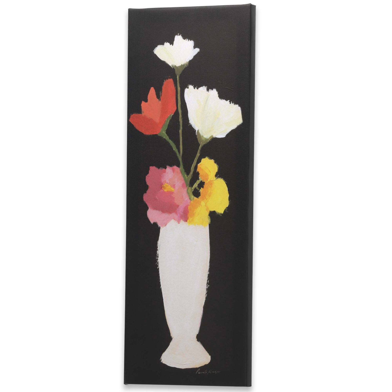 slide 3 of 3, Floral In Black Canvas, 1 ct