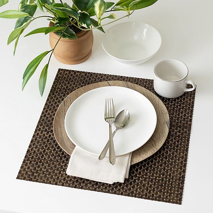 Studio 3B Bistro Woven Vinyl Square Placemats - Coffee 4 ct | Shipt