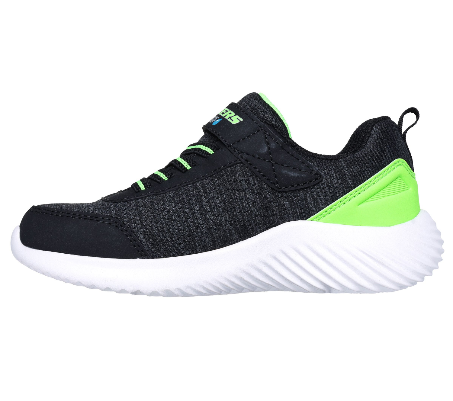 slide 3 of 5, Skechers Boys Bounder Waterproof, Black/Lime, Size 2, 1 ct