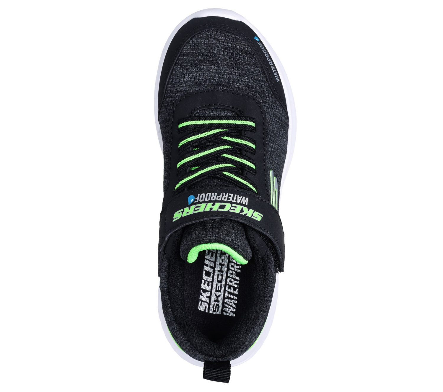 slide 5 of 5, Skechers Boys Bounder Waterproof, Black/Lime, Size 2, 1 ct