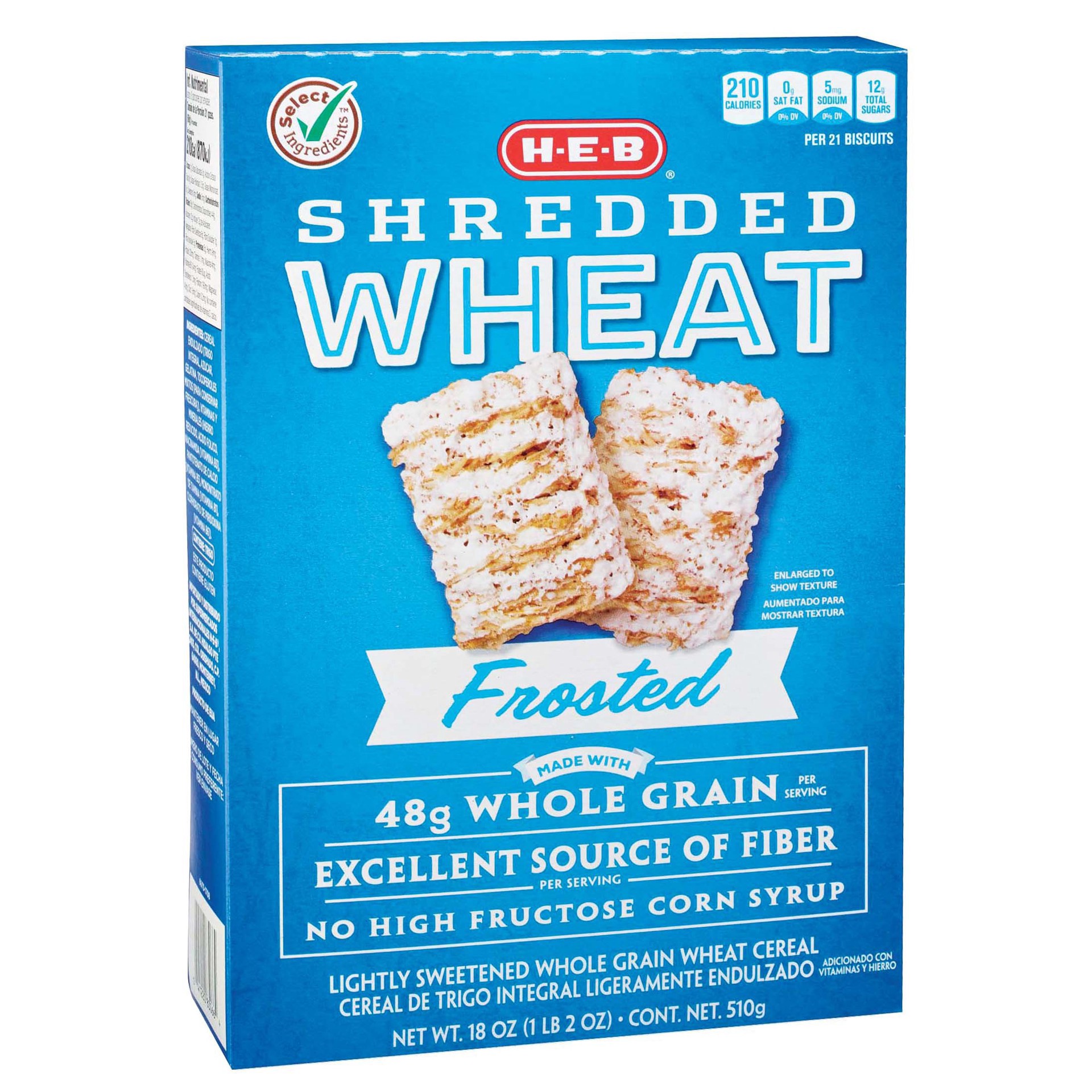slide 1 of 1, H-E-B Frosted Shredded Wheat, 1 ct